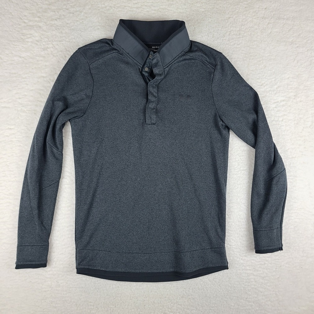 Under Armour Golf Sweater Mens Small Dark Gray Loose Coldgear Performance Tech